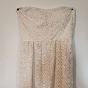 No Boundaries Off-White Strapless Dress